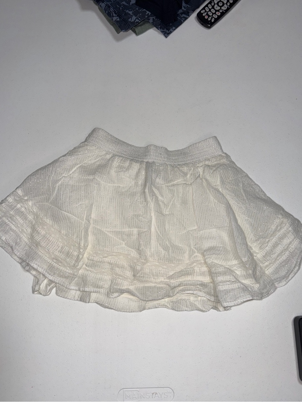 ZADIG&VOLTAIRE GIRLS IVORY & SILVER COTTON SKIRT 8-126